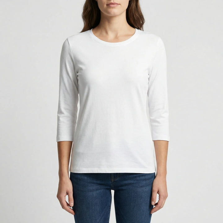 Effen Damesshirt Met Ronde Hals - Adrienne