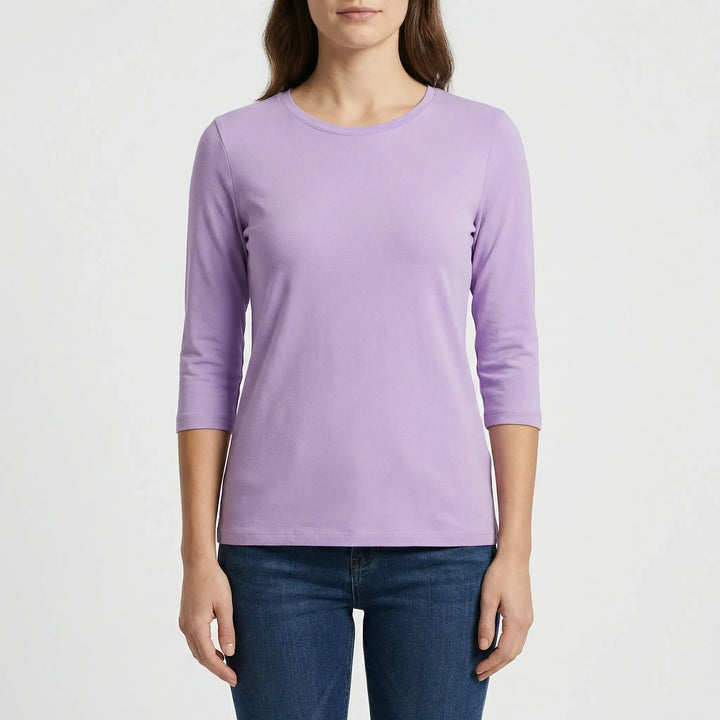 Effen Damesshirt Met Ronde Hals - Adrienne