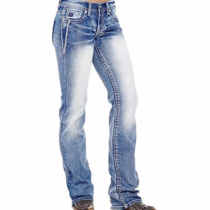 Ladies' bootcut jeans with flag details – Madison