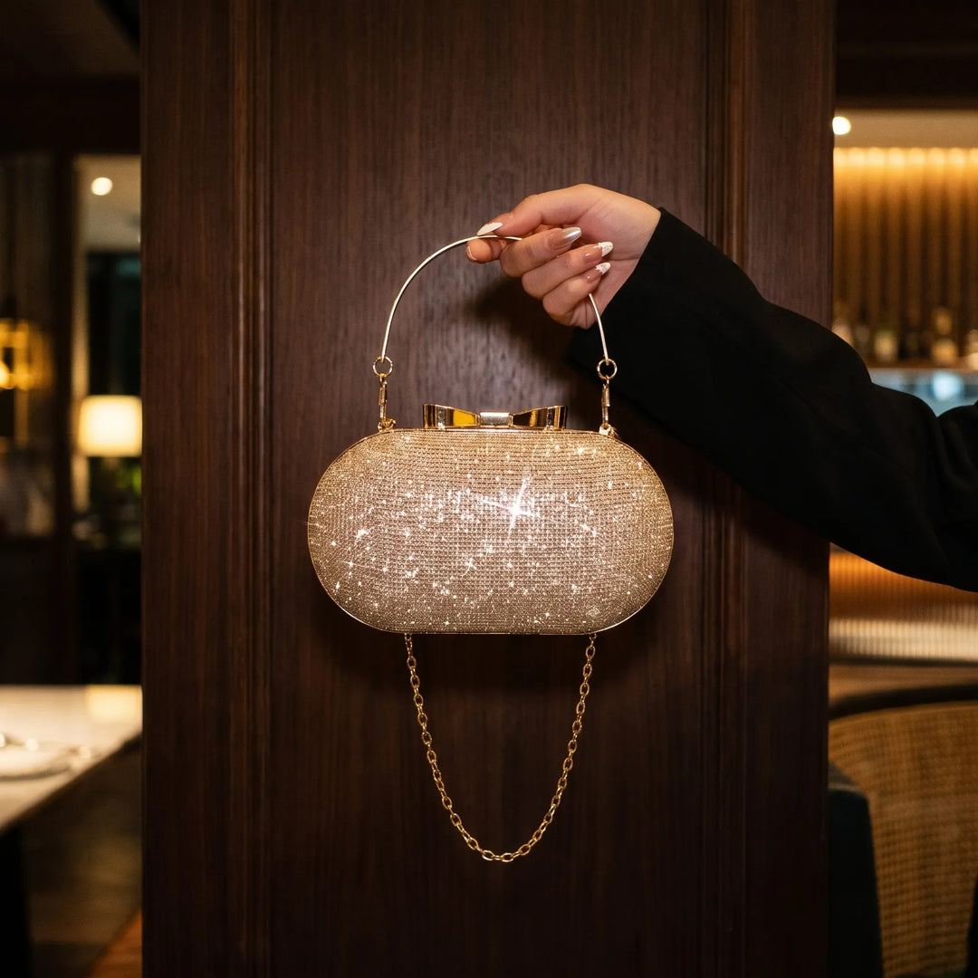 Embellished Oval Evening Bag - Auroza