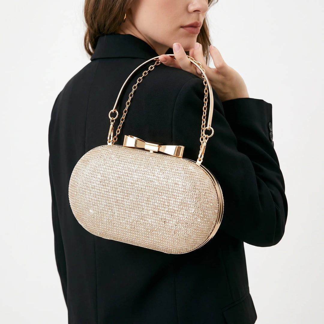 Embellished Oval Evening Bag - Auroza