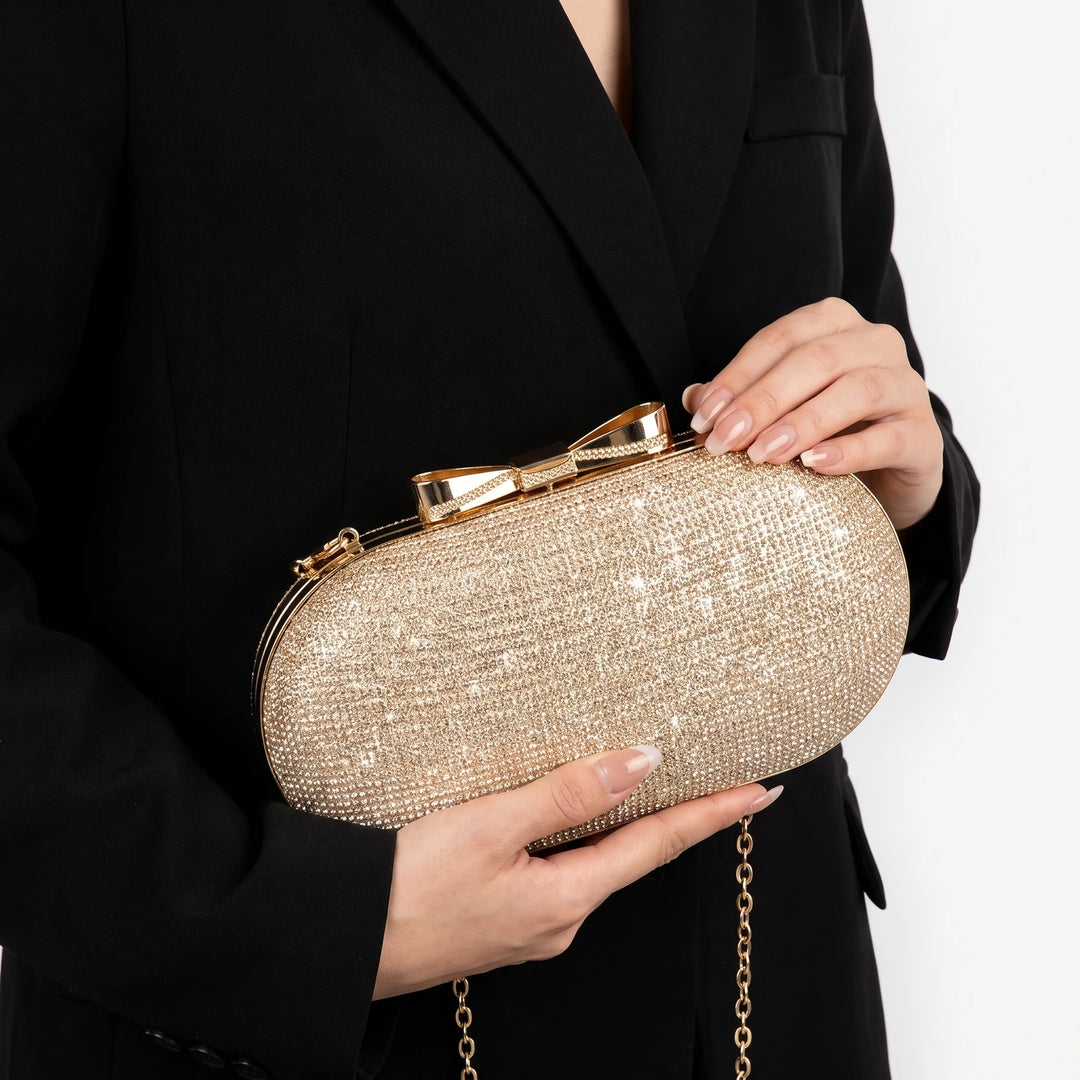 Embellished Oval Evening Bag - Auroza