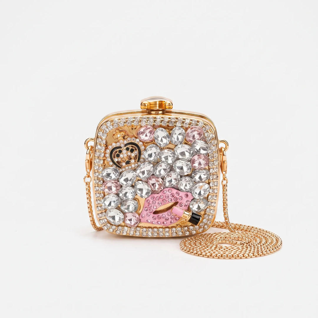 Embellished Square Evening Clutch - Nochetta