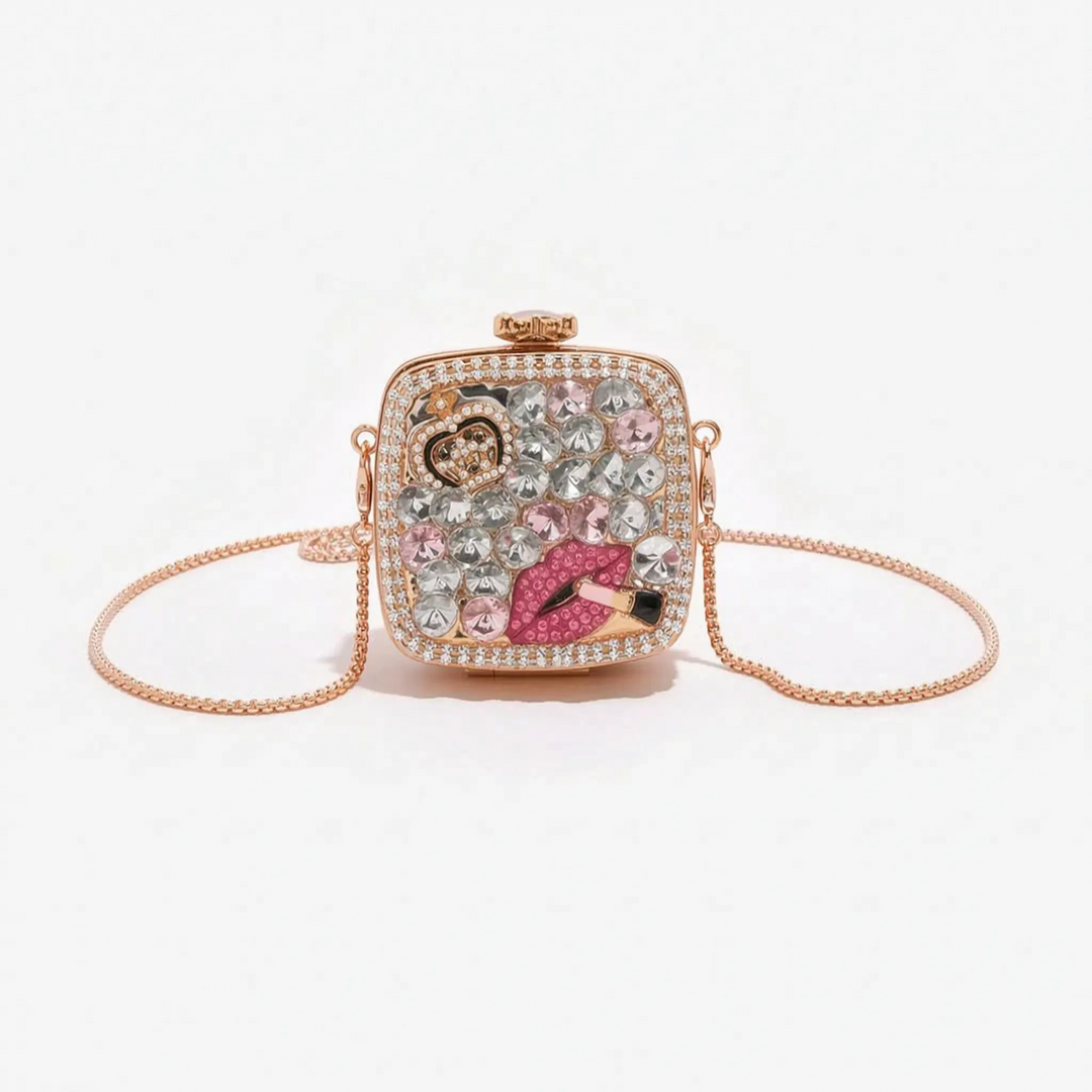 Embellished Square Evening Clutch - Nochetta