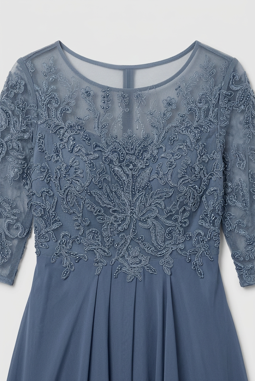 Embroidered Midi Wedding Guest Dress - Rochelle