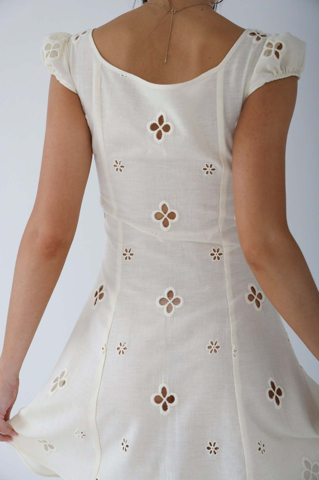 Fitted White Midi Dress - Krystal