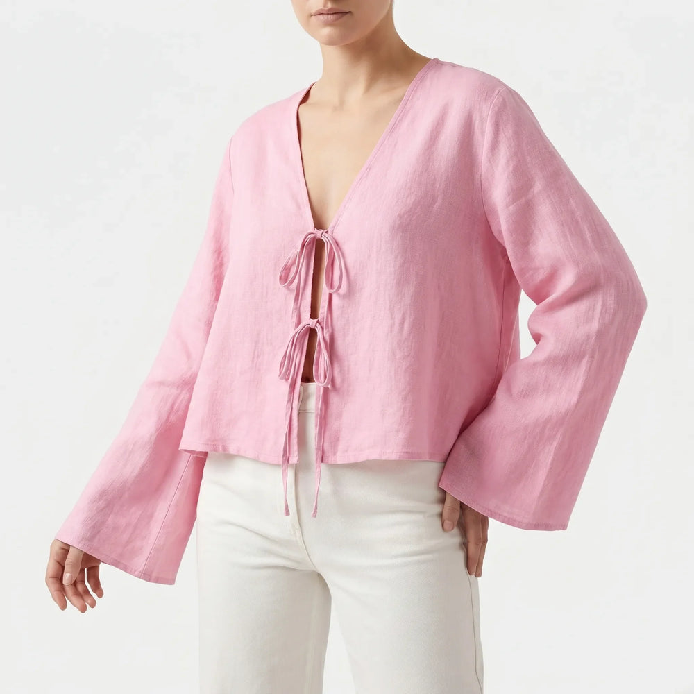 Front-tie Blouse -  Rosa