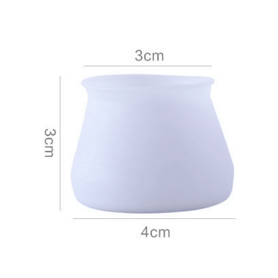 Single frosted silicone cap on a white background with dimension lines marking its height and width 6