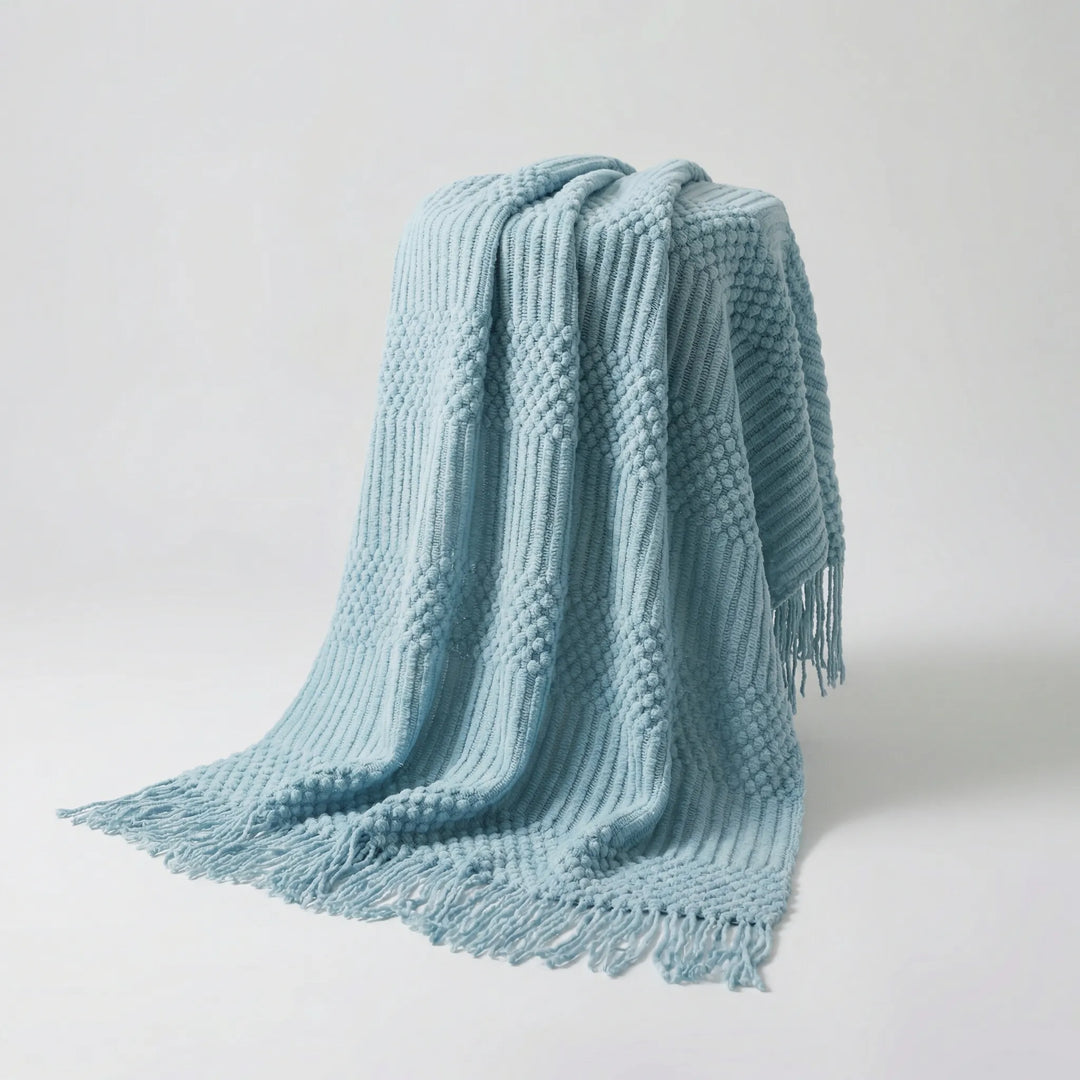 Gebreide Bankdeken In Scandinavische Stijl - Cozydrift