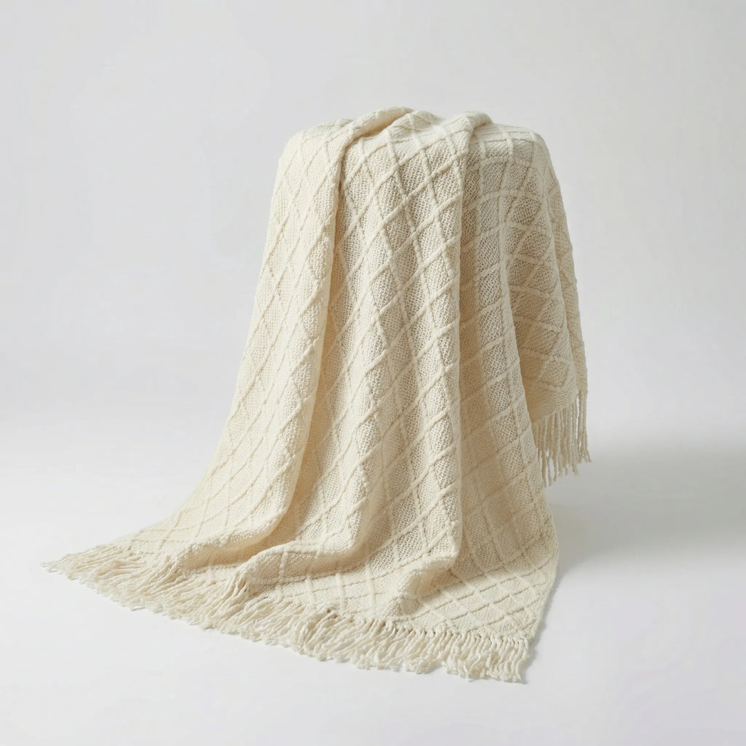 Gebreide Bankdeken In Scandinavische Stijl - Cozydrift