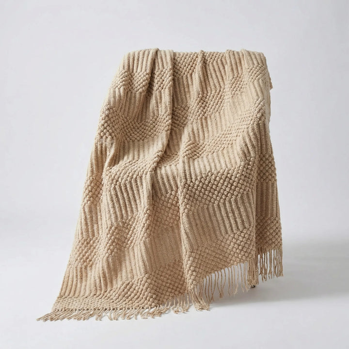 Gebreide Bankdeken In Scandinavische Stijl - Cozydrift