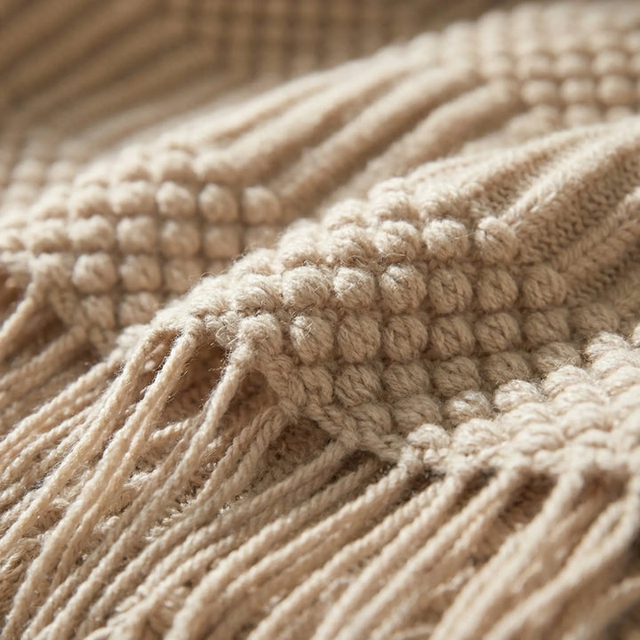 Gebreide Bankdeken In Scandinavische Stijl - Cozydrift