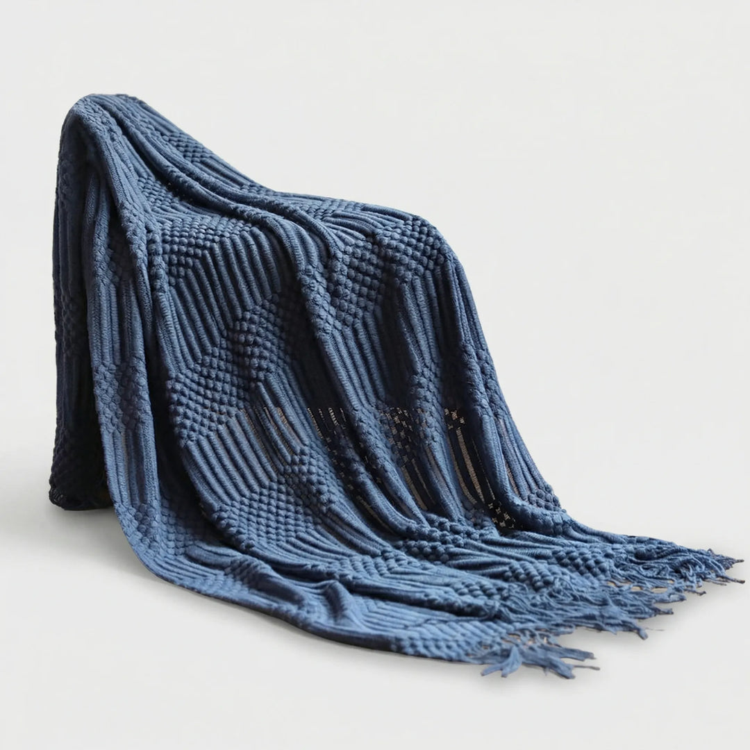 Gebreide Bankdeken In Scandinavische Stijl - Cozydrift