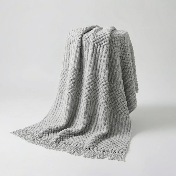 Gebreide Bankdeken In Scandinavische Stijl - Cozydrift