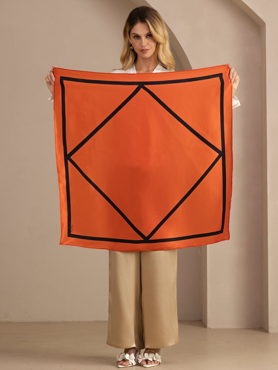 Geometric Print Square Scarf - Geoscarf