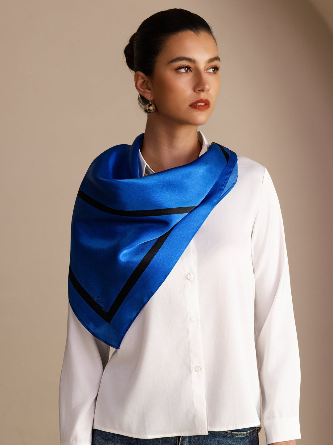 Geometric Print Square Scarf - Geoscarf