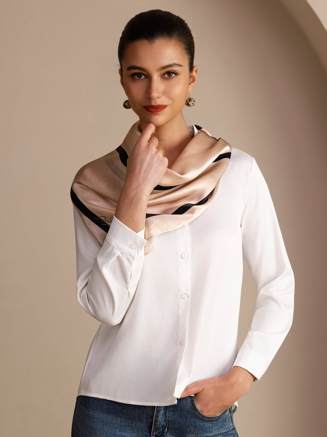 Geometric Print Square Scarf - Geoscarf