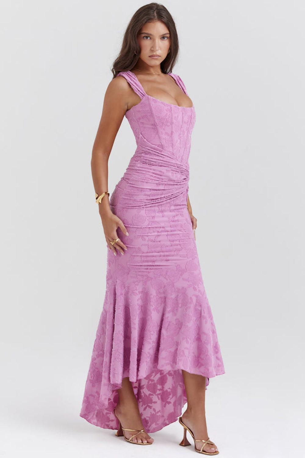 Gerafftes Schulterfreies Kleid - Linda