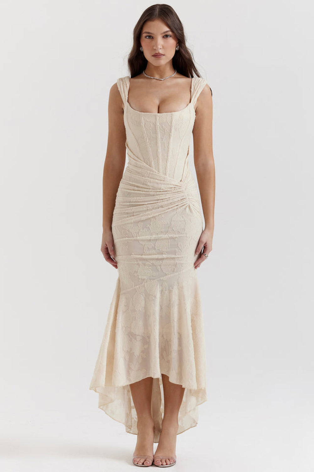 Gerafftes Schulterfreies Kleid - Linda