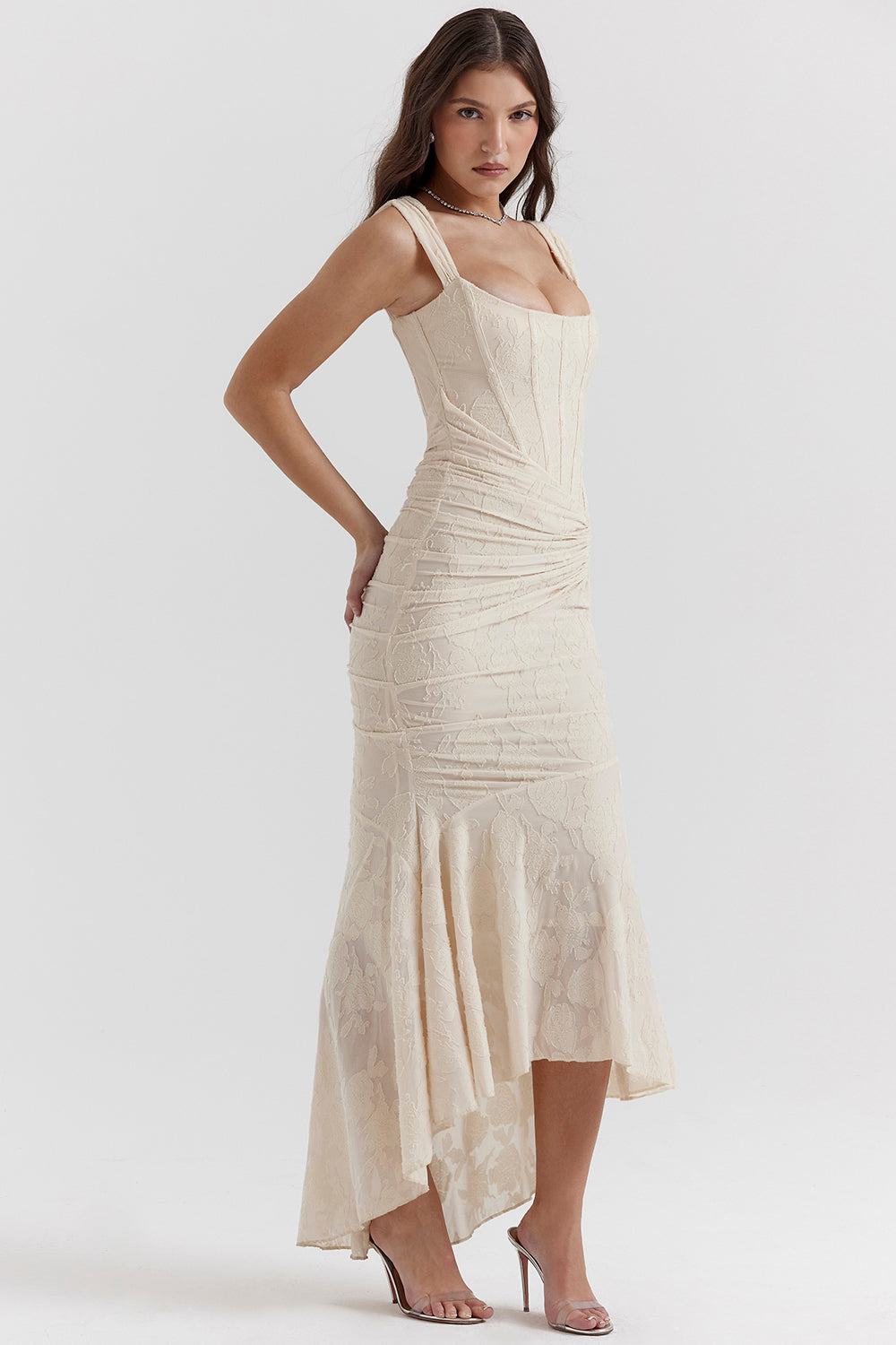 Gerafftes Schulterfreies Kleid - Linda