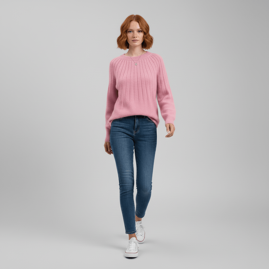 Gerippter Langarm-Pullover - Mayra