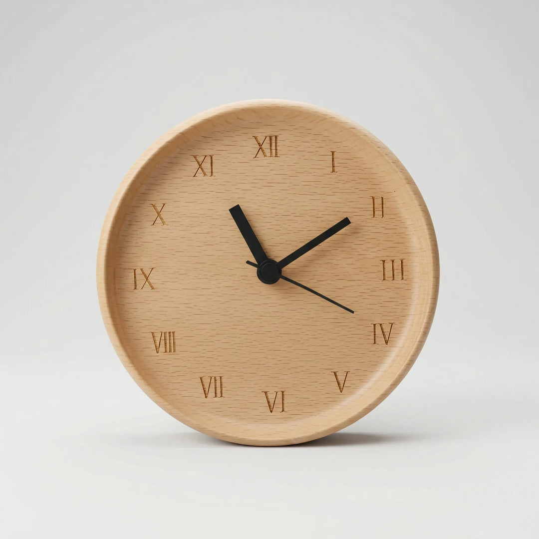 Geruisloze Analoge Wekker Met Natuurlijke Uitstraling - Woodtick