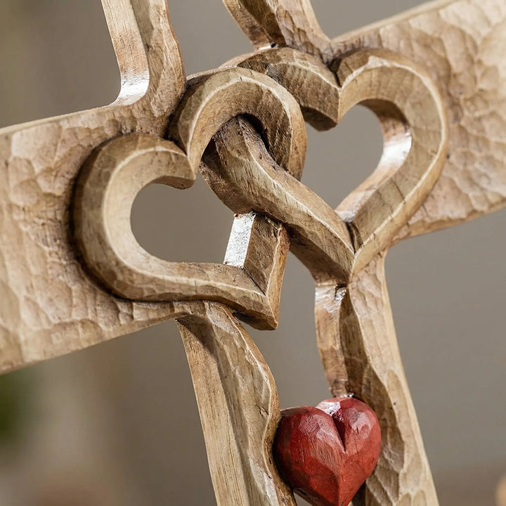 Gesneden Kruis Met Verstrengelde Harten - FaithHeart