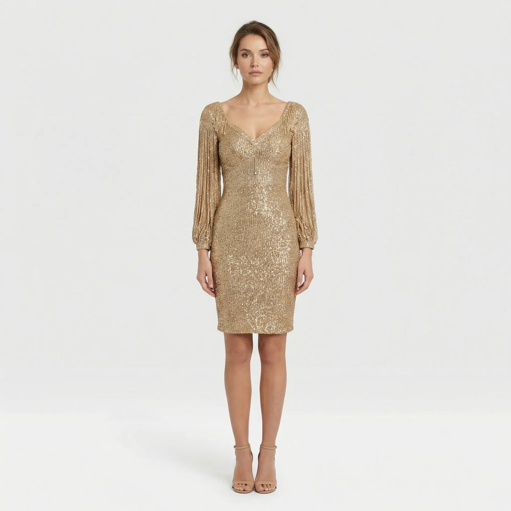 Glamouröses Partykleid Mit V Ausschnitt - Loreen