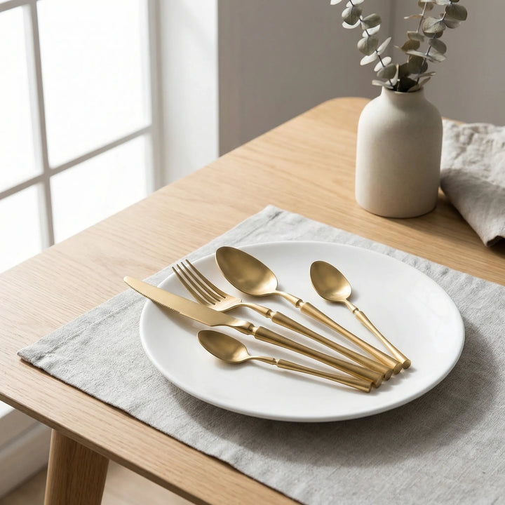 Gouden Bestekset In Minimalistische Stijl - Auravio