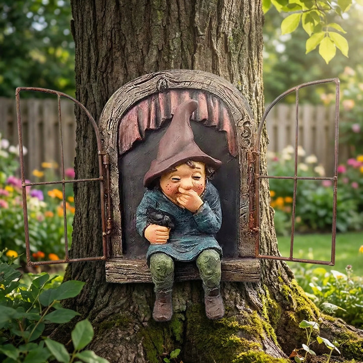 Grappige Tuinfiguur Met Raammotief - Gnomelyn
