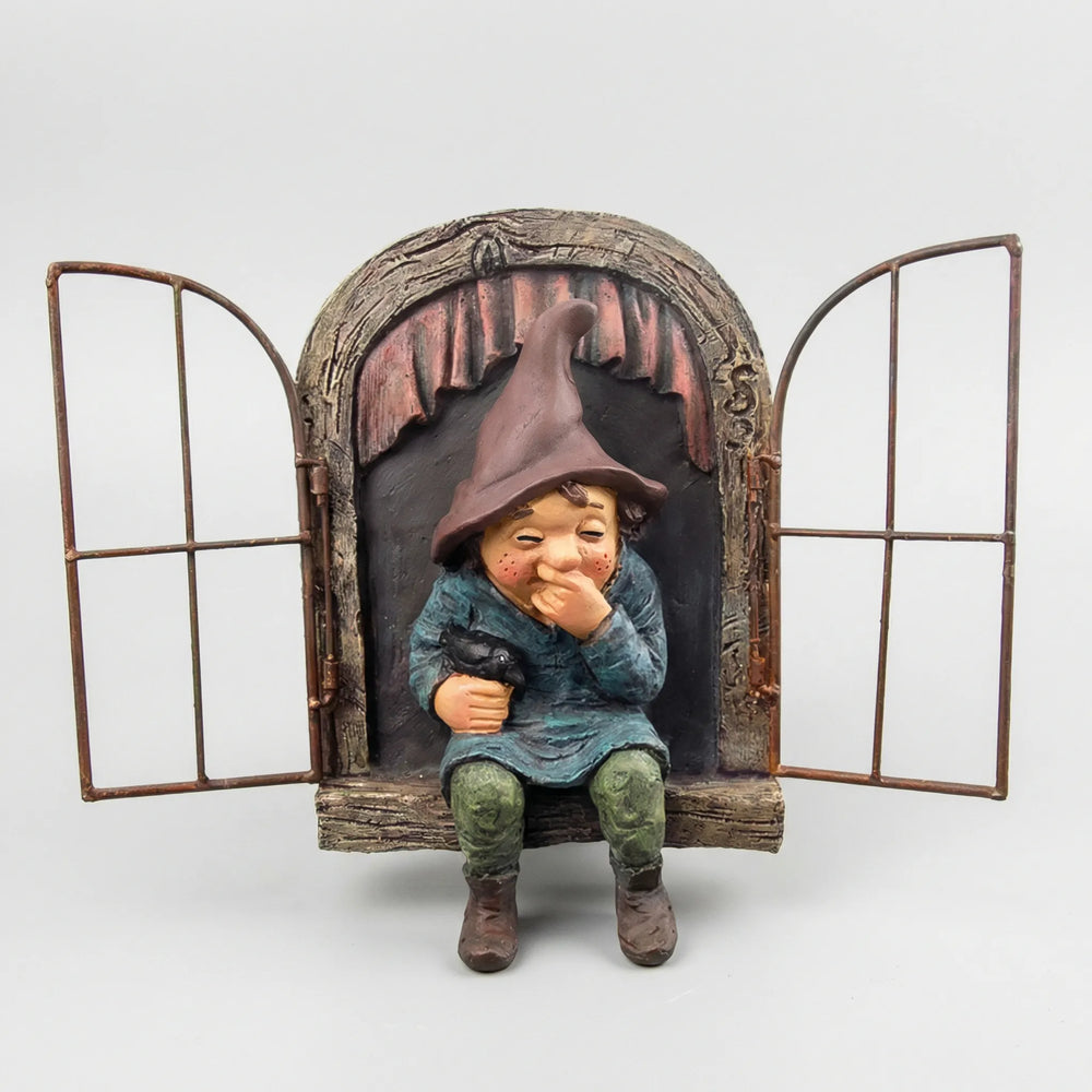 Grappige Tuinfiguur Met Raammotief - Gnomelyn