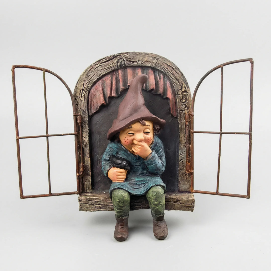 Grappige Tuinfiguur Met Raammotief - Gnomelyn