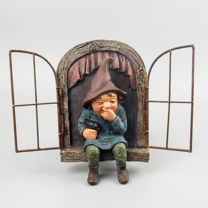 Grappige Tuinfiguur Met Raammotief - Gnomelyn
