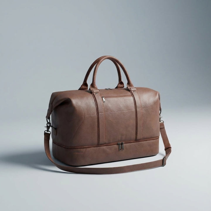 Grote Leren Weekend Tas - Voyagely
