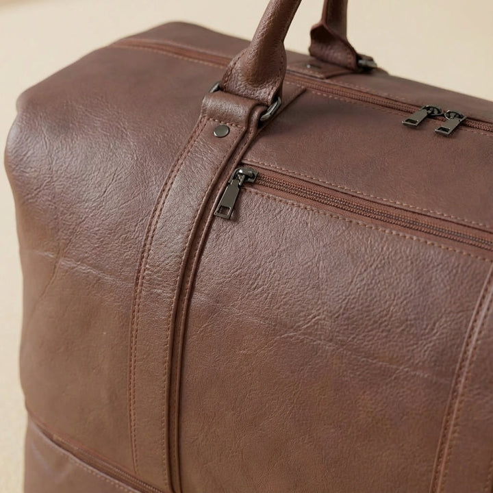 Grote Leren Weekend Tas - Voyagely
