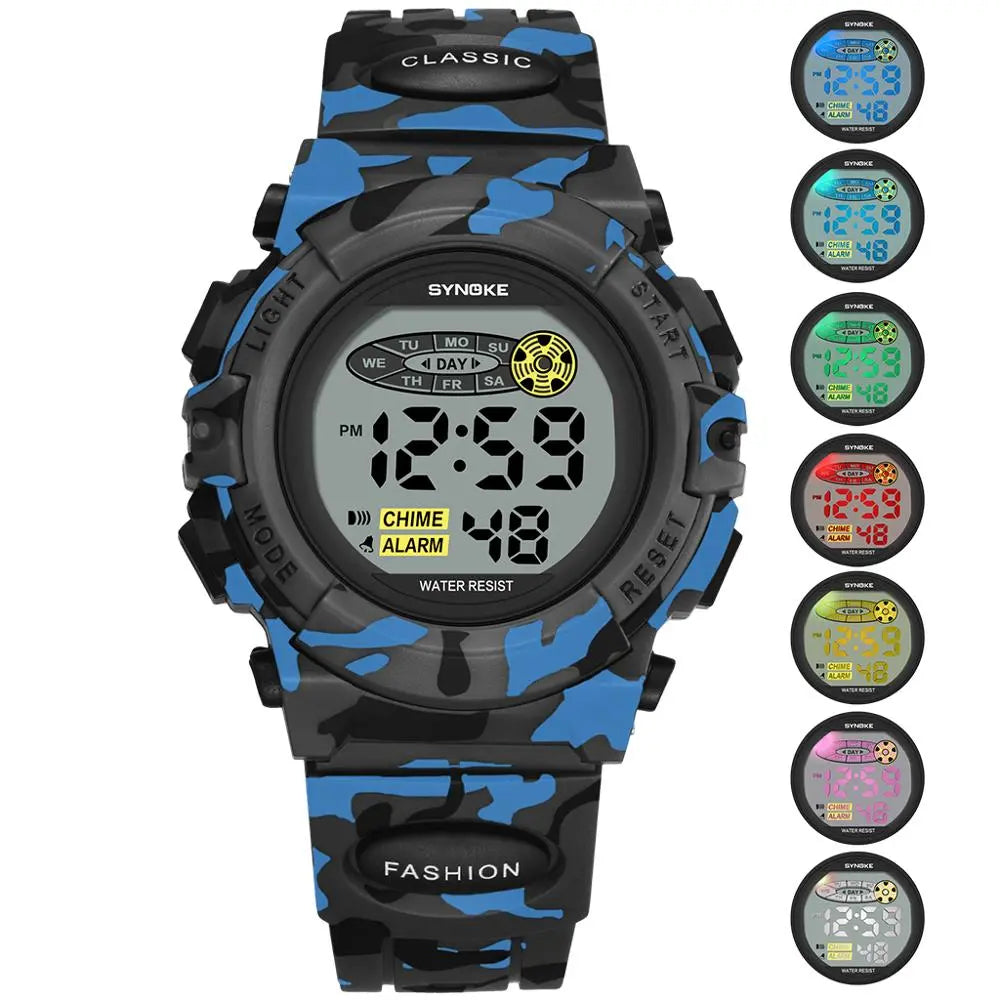 Waterproof digital children's wristwatch with LED display - Livano