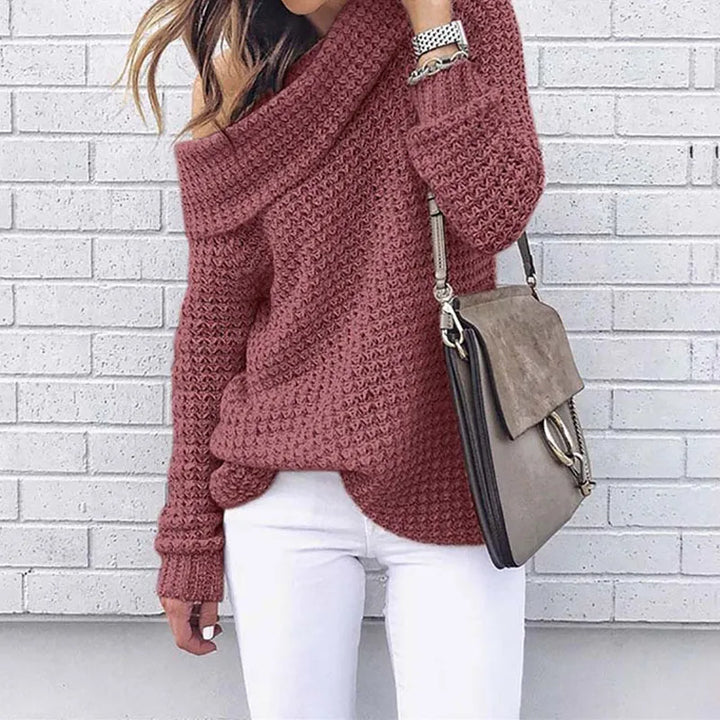 Ladies Off-Shoulder Knitted Sweater – Selina