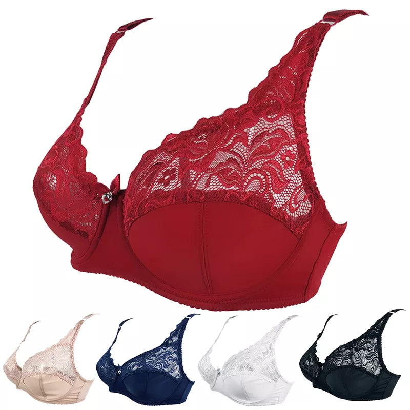 Roter Spitzen-BH, Vollschalen, stützender Bügel, Damenunterwäsche, verschiedene Farben.