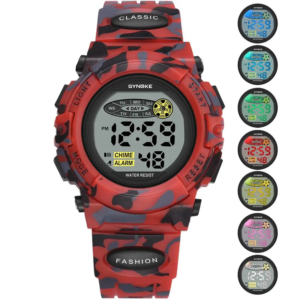 Waterproof digital children's wristwatch with LED display - Livano