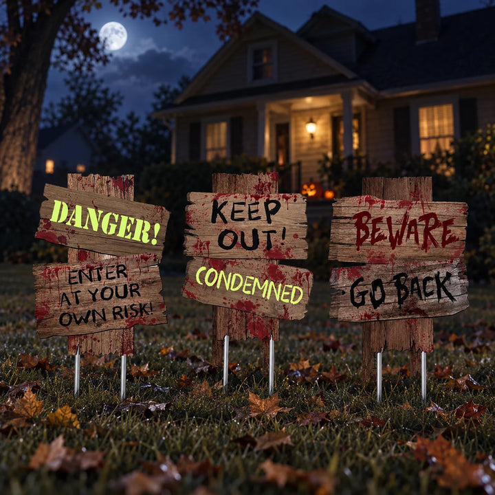 Halloween Garden Warning Signs - Dreadwood