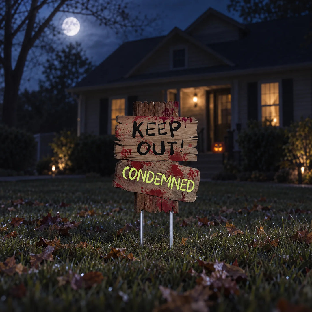 Halloween Garden Warning Signs - Dreadwood
