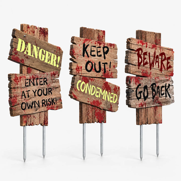 Halloween Garden Warning Signs - Dreadwood