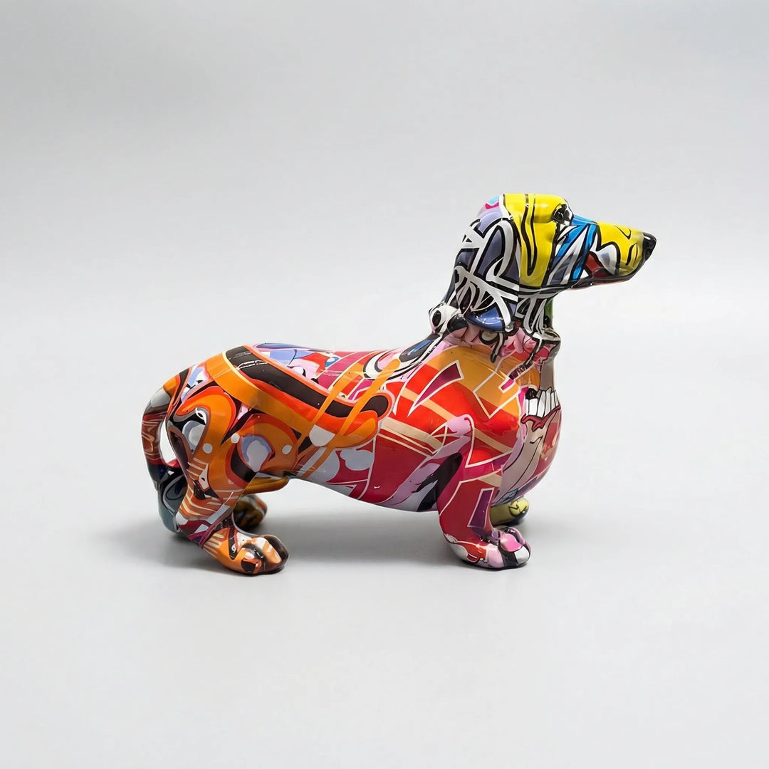 Handbeschilderd Bulldog-Beeldje In Graffitistijl - Frenzzo