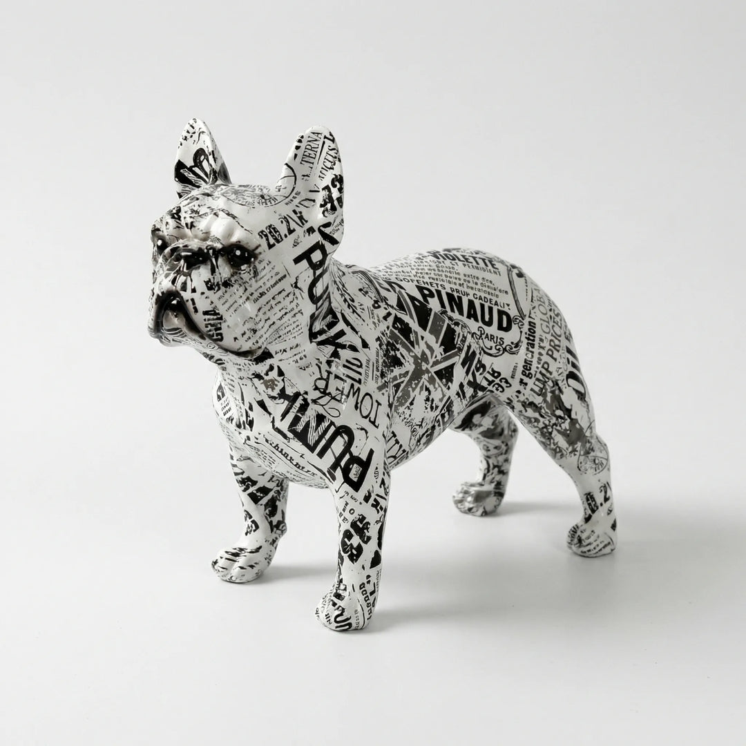 Handbeschilderd Bulldog-Beeldje In Graffitistijl - Frenzzo