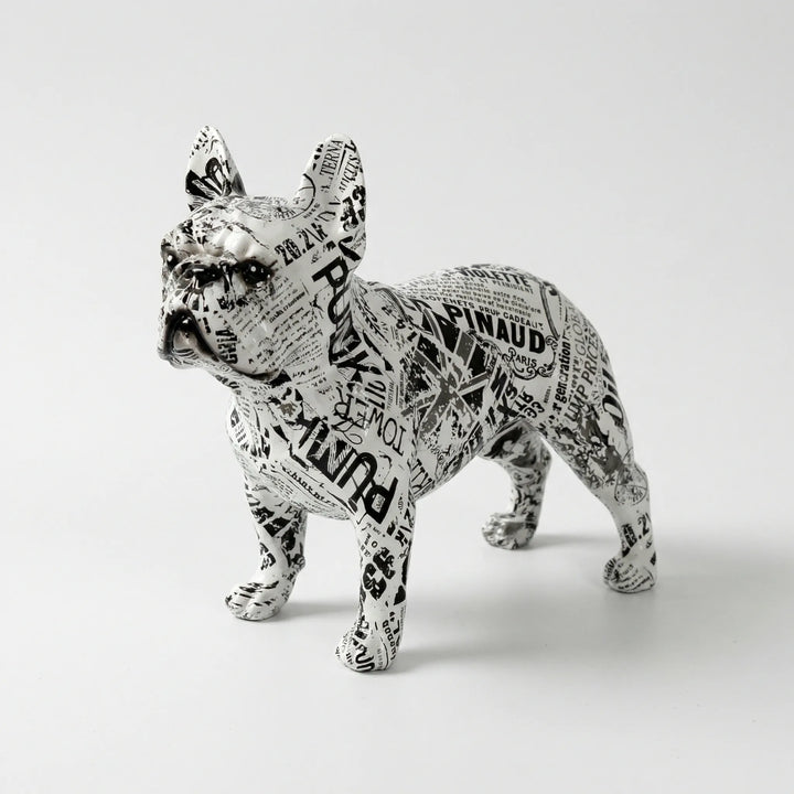 Handbeschilderd Bulldog-Beeldje In Graffitistijl - Frenzzo