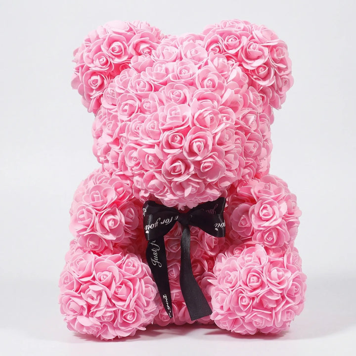 Handgemaakte Beer Van Kunstrozen - BloomBear