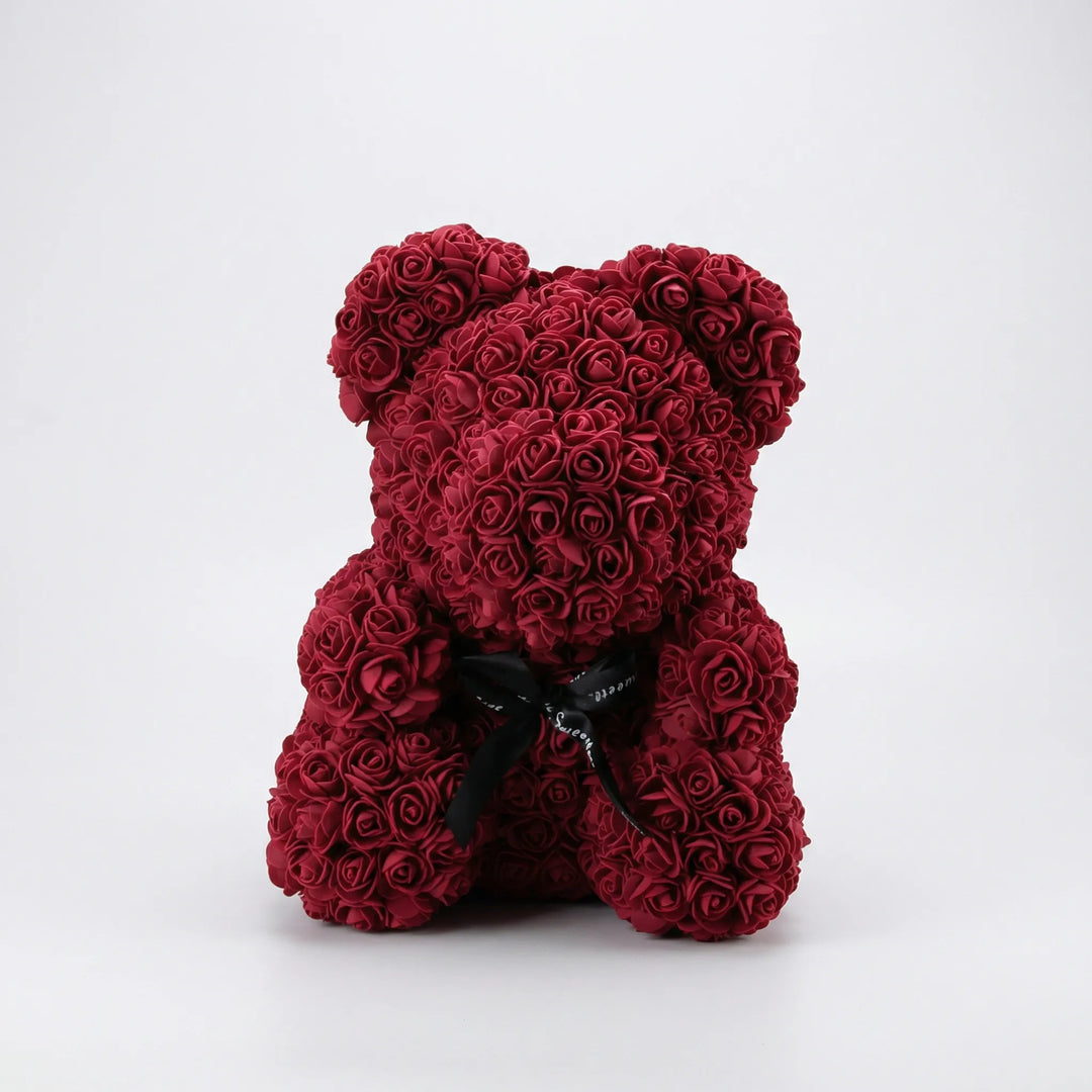 Handgemaakte Beer Van Kunstrozen - BloomBear
