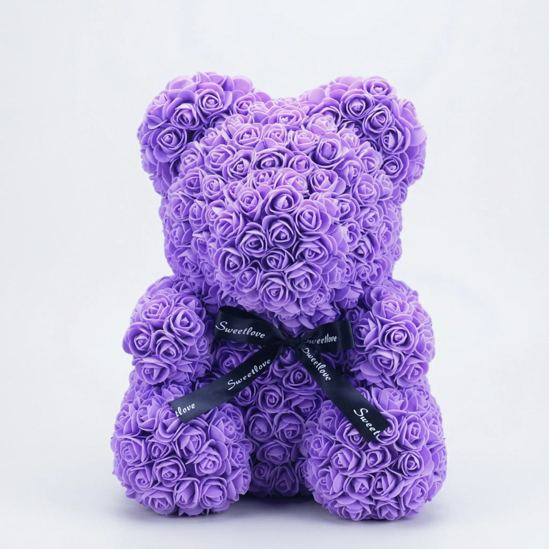 Handgemaakte Beer Van Kunstrozen - BloomBear