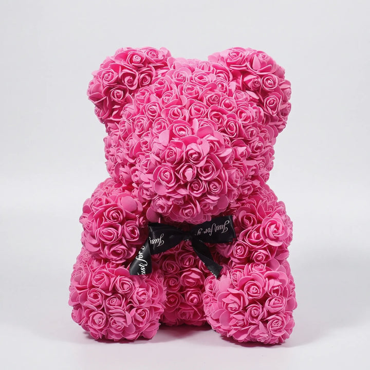 Handgemaakte Beer Van Kunstrozen - BloomBear