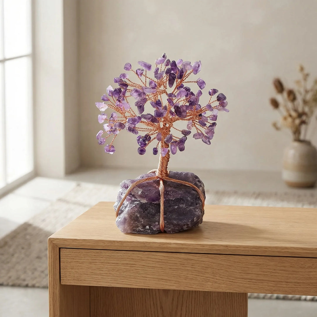 Handgemaakte Levensboom Met Edelsteentjes - Crystroot